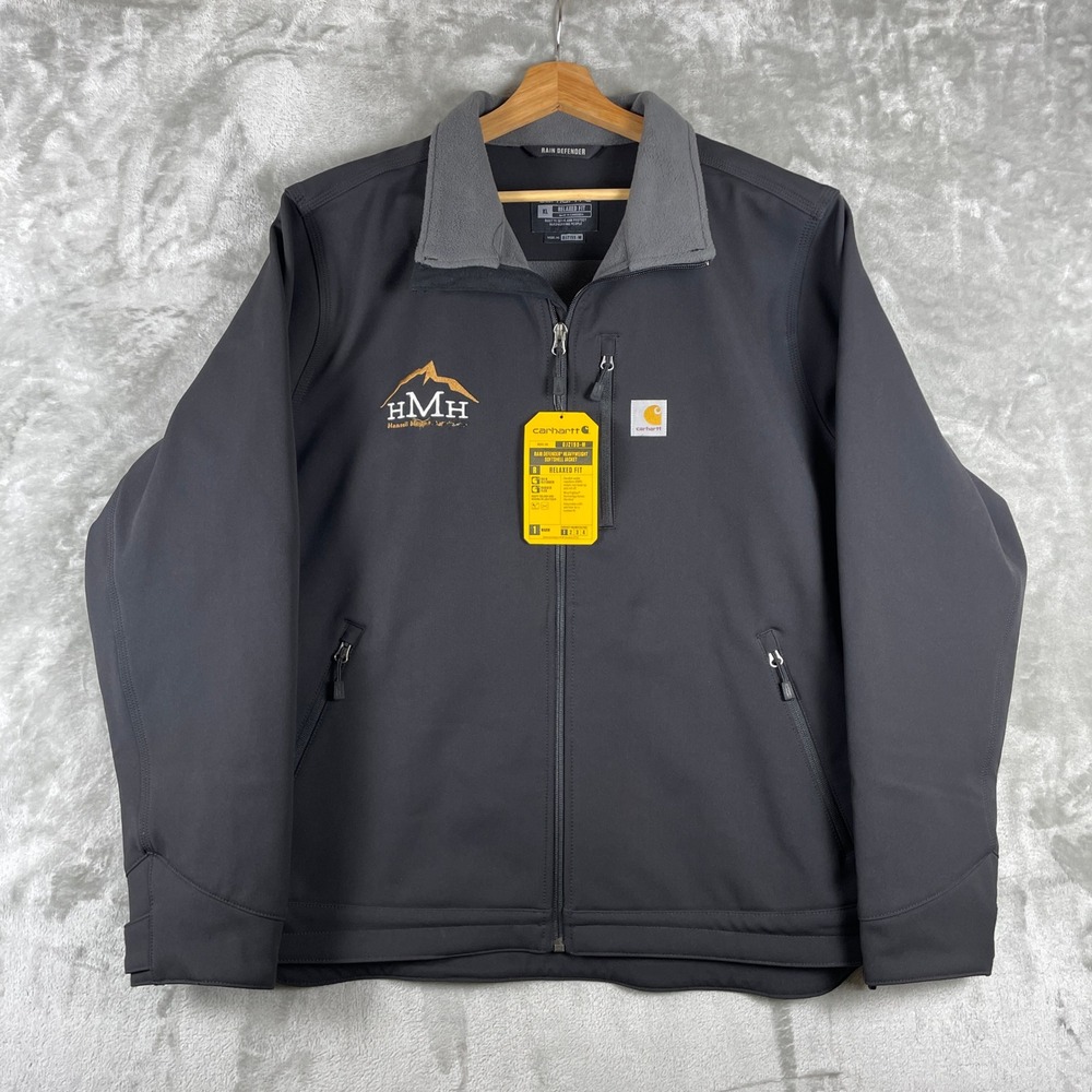 Carhartt Softshell Jacket Mens XL Black Rain Defender Heavyweight NWT OJ2199-M